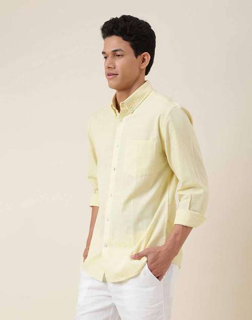 Yellow Cotton Slim Fit Shirt Yellow Cotton Slim Fit Shirt