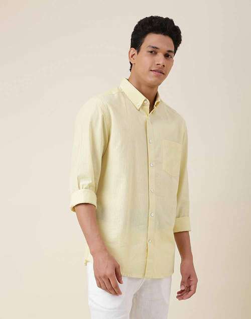 Yellow Cotton Slim Fit Shirt Yellow Cotton Slim Fit Shirt