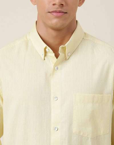 Yellow Cotton Slim Fit Shirt Yellow Cotton Slim Fit Shirt
