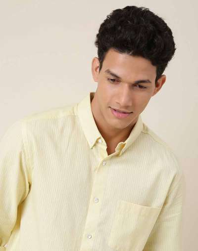 Yellow Cotton Slim Fit Shirt Yellow Cotton Slim Fit Shirt