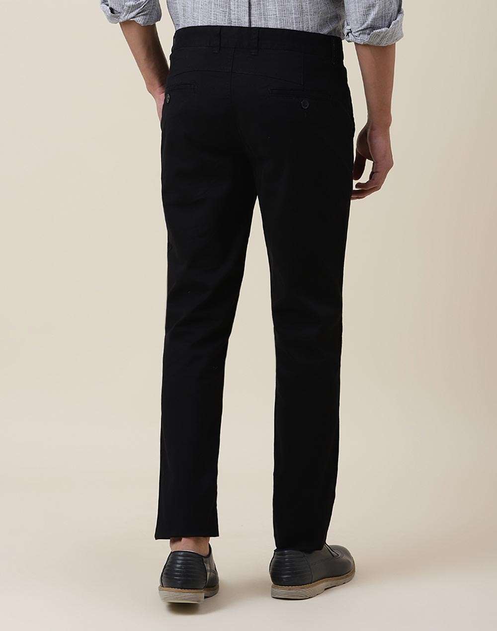 Black Cotton Slim Fit Pant