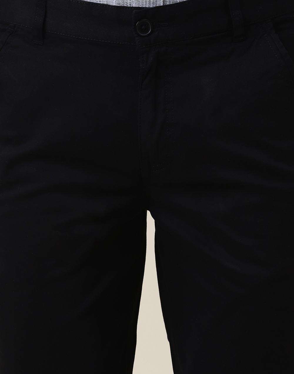 Black Cotton Slim Fit Pant