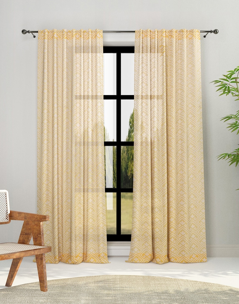 Avni Cotton Woven Cutwork Curtain | 1Pc