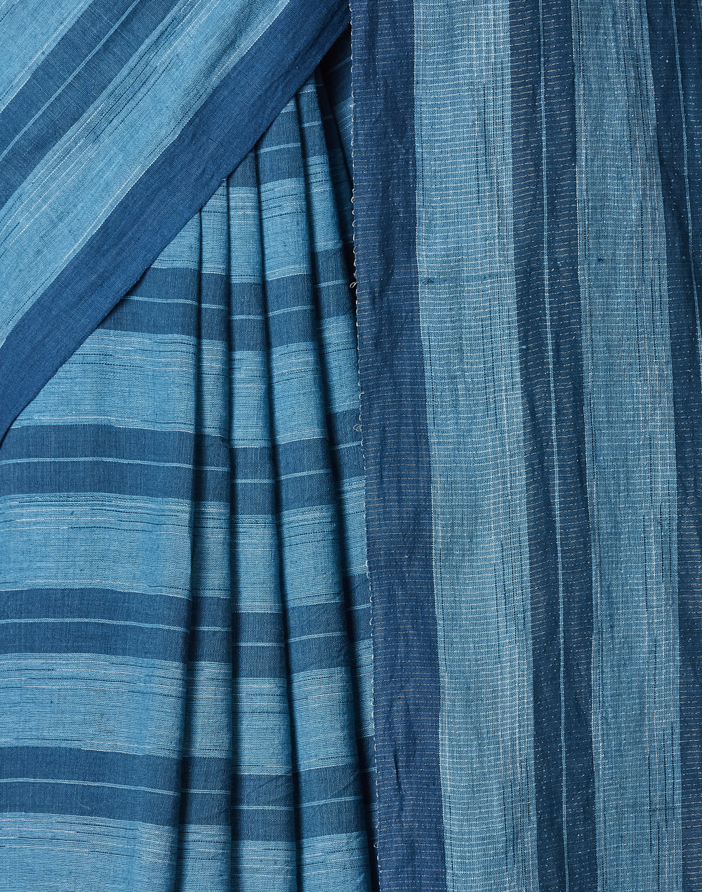 Indigo Cotton Hand Woven Sari