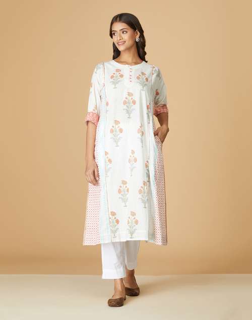 White Cotton Long Kurta White Cotton Long Kurta
