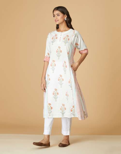 White Cotton Long Kurta White Cotton Long Kurta