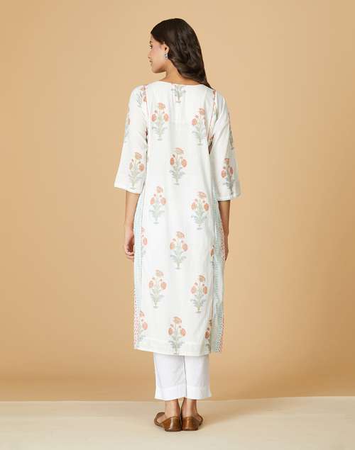 White Cotton Long Kurta White Cotton Long Kurta