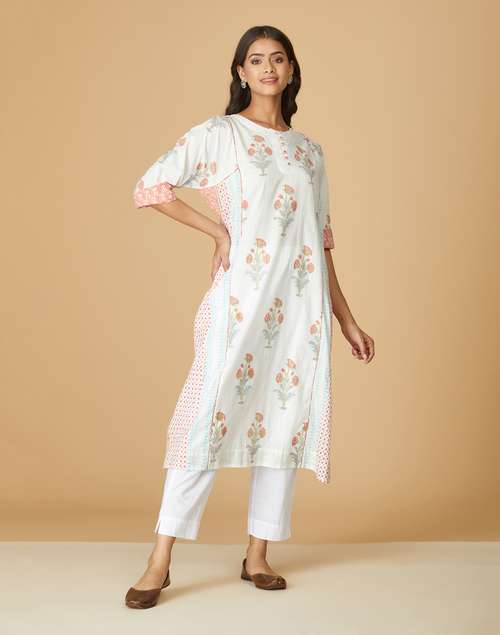 White Cotton Long Kurta White Cotton Long Kurta
