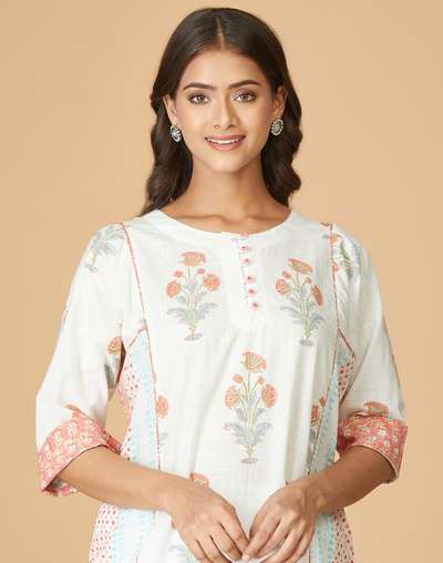 White Cotton Long Kurta White Cotton Long Kurta