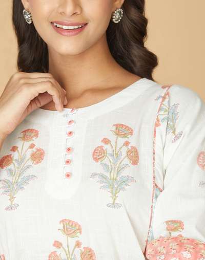 White Cotton Long Kurta White Cotton Long Kurta