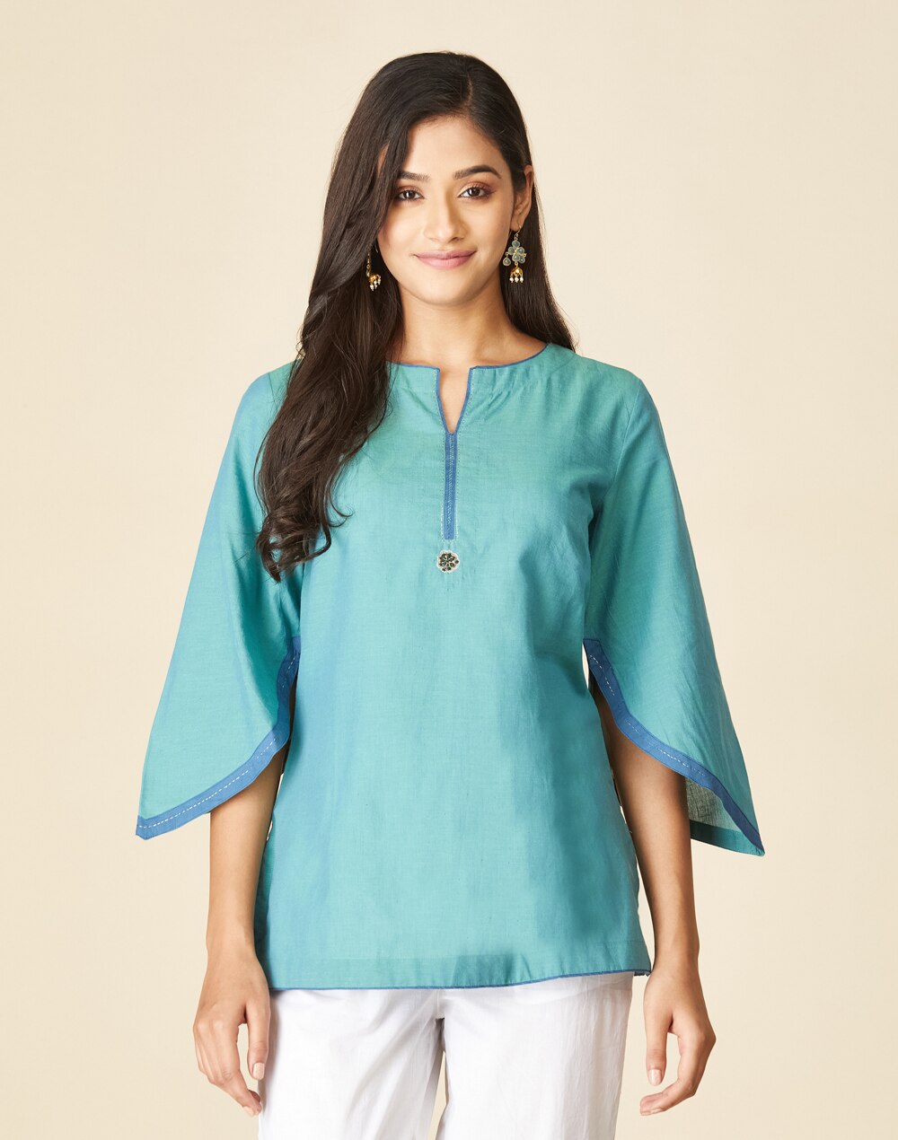 Buy Cotton Embroidered Short Kurta for Women Online at Fabindia | 10732708