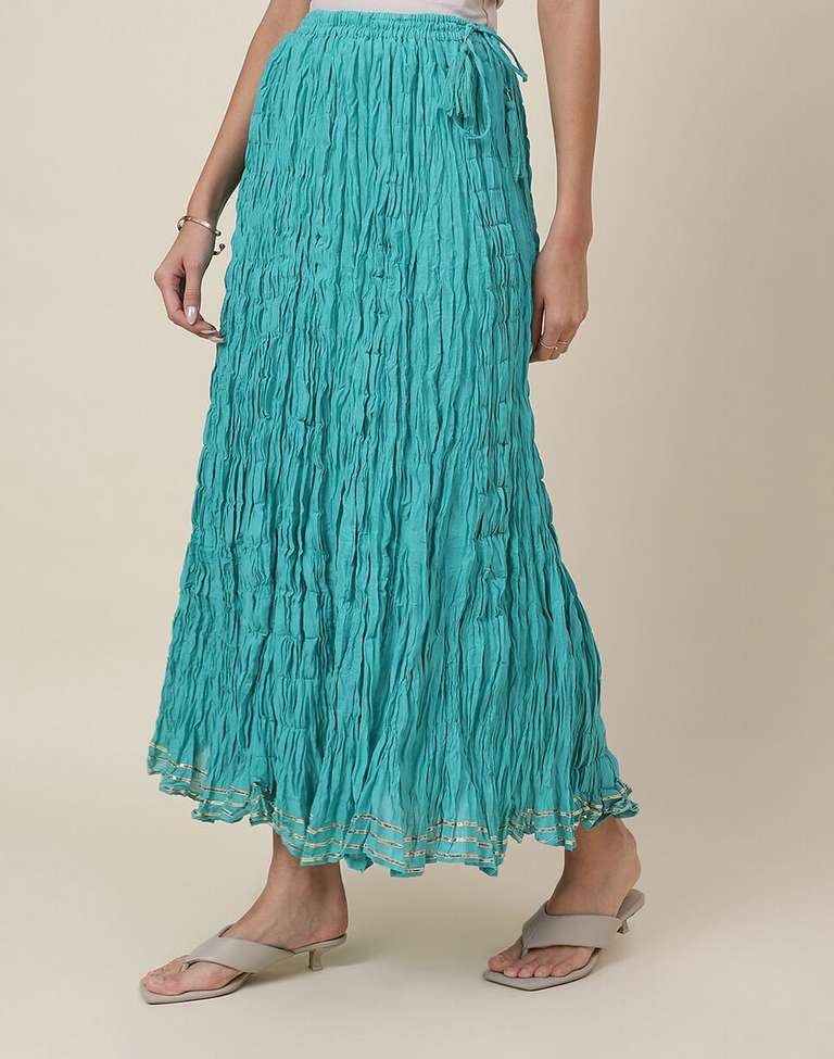 Buy Cotton Mull Drawstring Long Skirt for Women Online at Fabindia