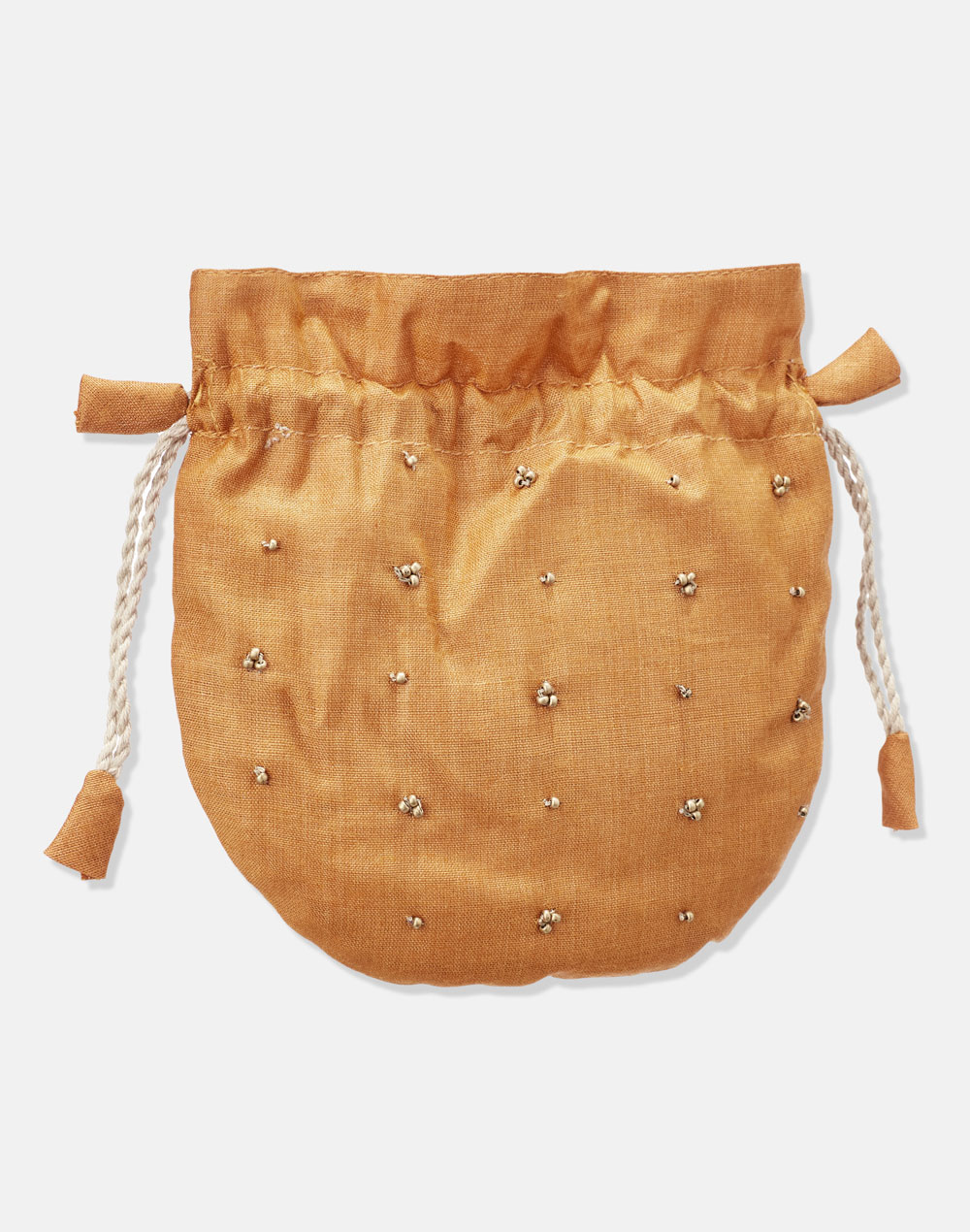 Yellow Hand Embroidered Potli Bag