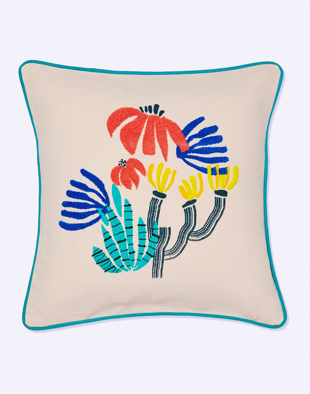Cotton Embroidered Tropical Cushion Cover