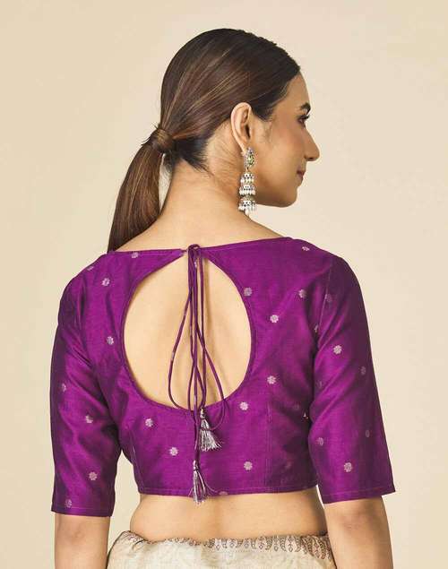 Wine Cotton Silk Chanderi Blouse Wine Cotton Silk Chanderi Blouse