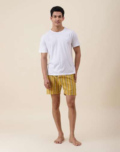 Yellow Cotton Full Elasticated Boxer Shorts Pack Of 2 Yellow Cotton Full Elasticated Boxer Shorts Pack Of 2
