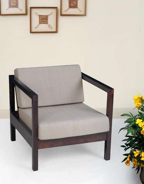 Brown Nomad Wood Single Seater Sofa Brown Nomad Wood Single Seater Sofa