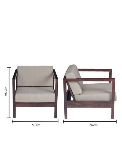 Brown Nomad Wood Single Seater Sofa Brown Nomad Wood Single Seater Sofa