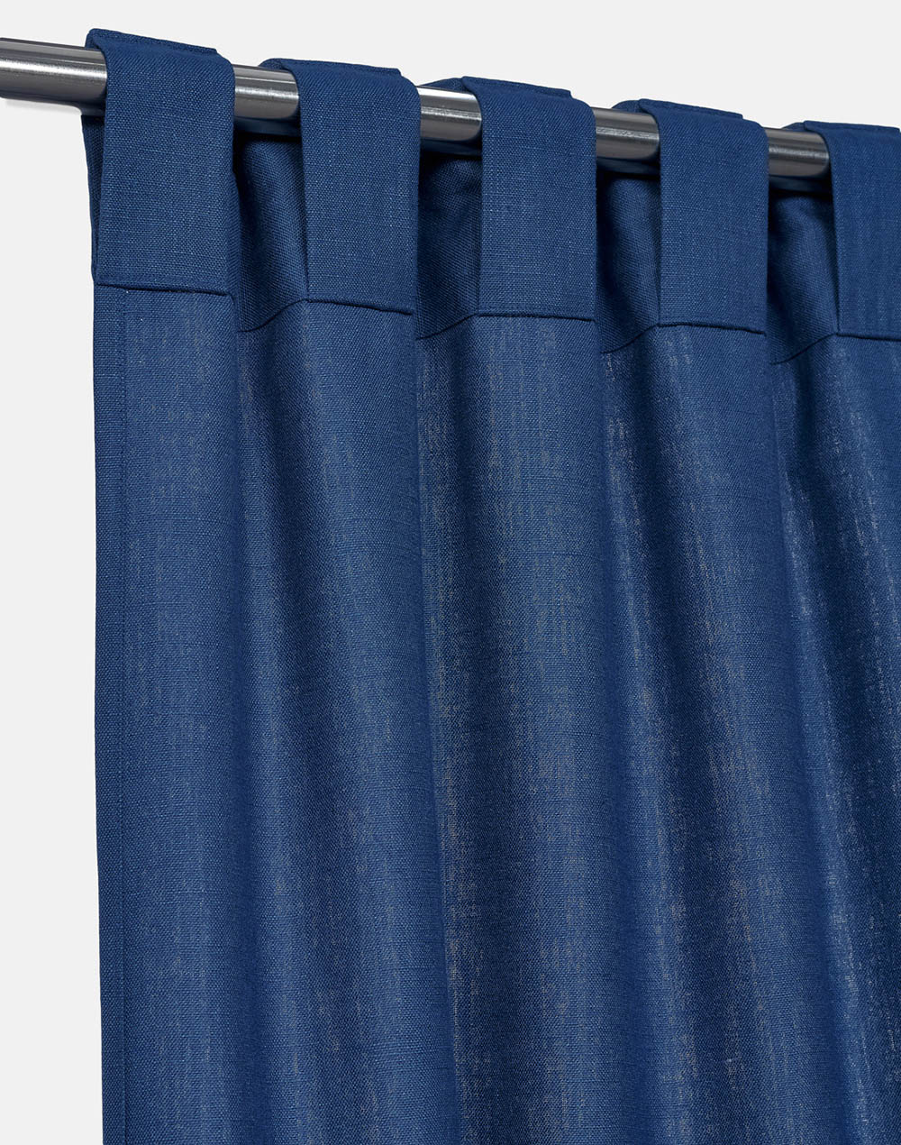 Blue Cotton Silk Printed Khari Curtain | 1pc