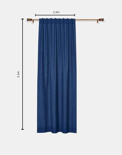 Blue Cotton Silk Printed Khari Curtain | 1pc Blue Cotton Silk Printed Khari Curtain | 1pc