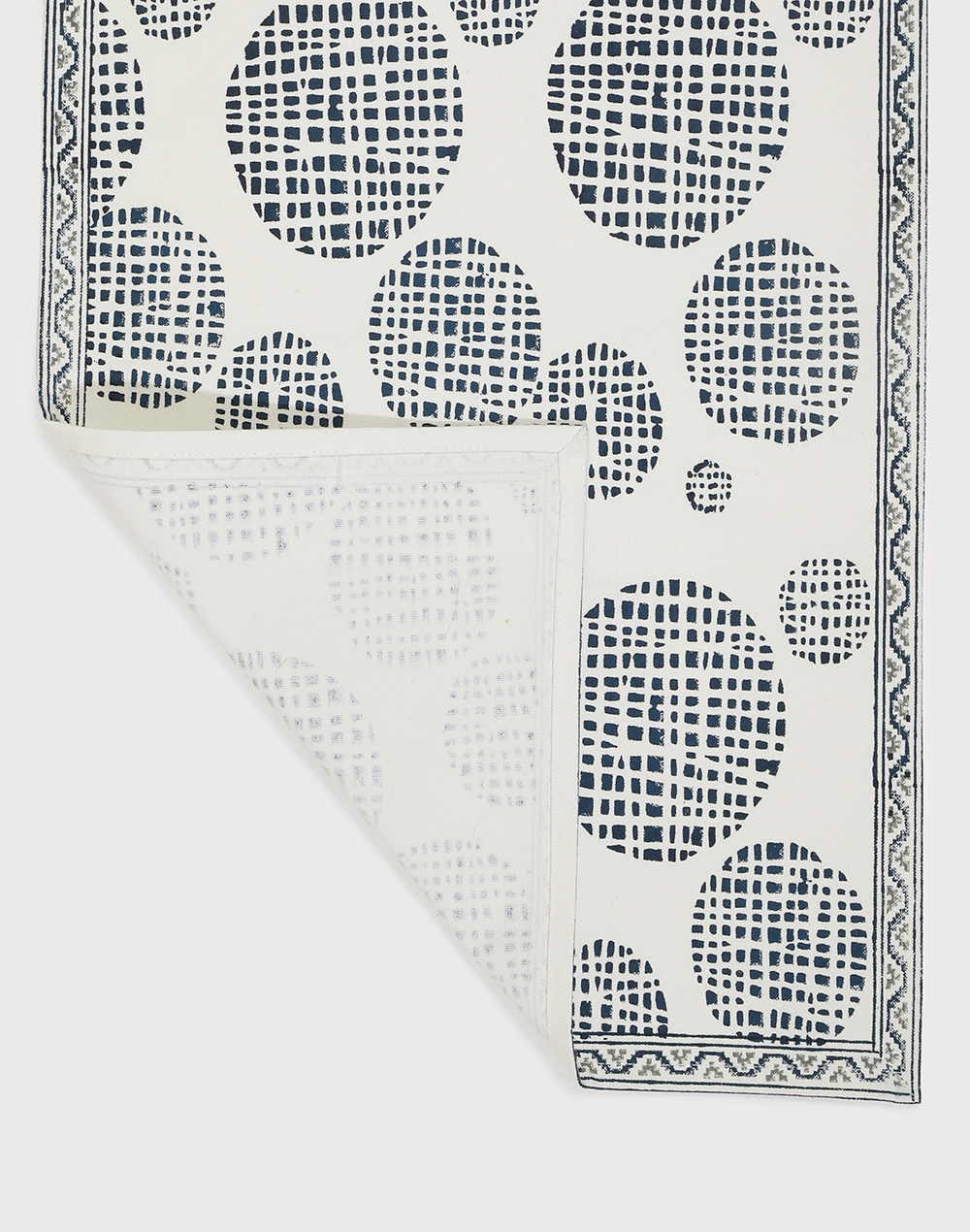 Blue Mosaic Cotton Printed Mat Set Of 6
