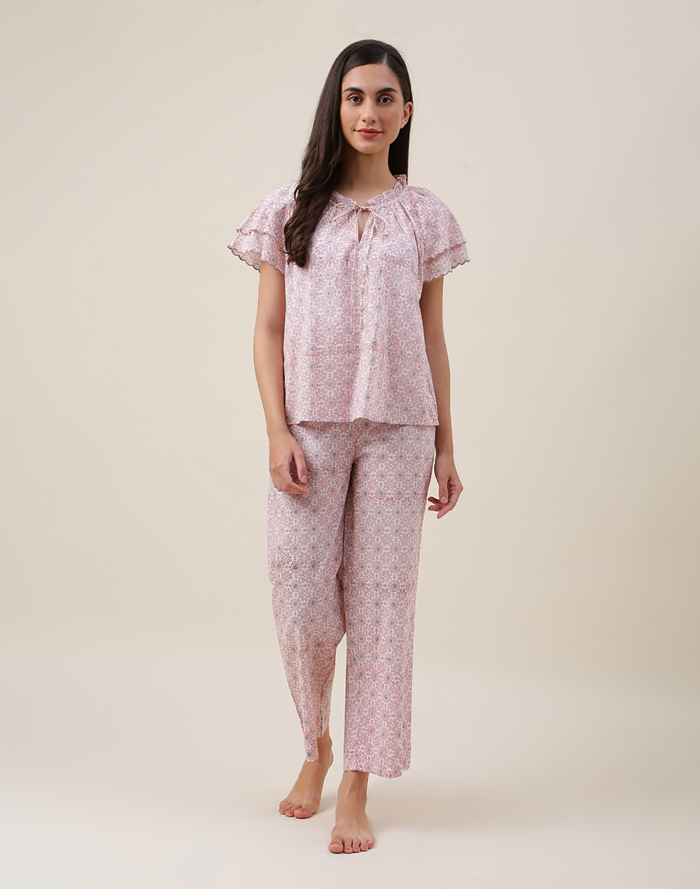 Pink 2024 cotton pyjamas