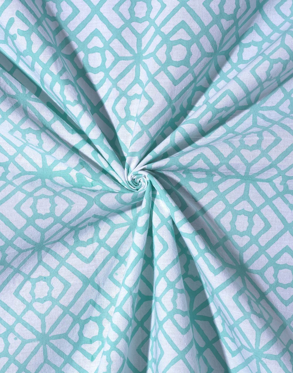 Teal Adhya Cotton Printed Single Bed Sheet With 1 Pillow Cover