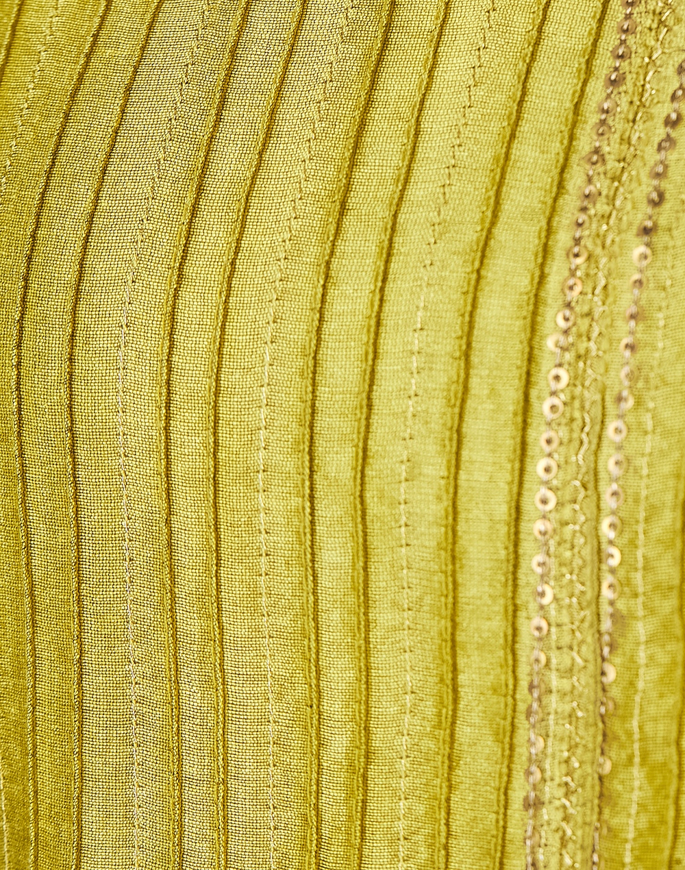 Green Cotton Silk Embroidered Long Kurta