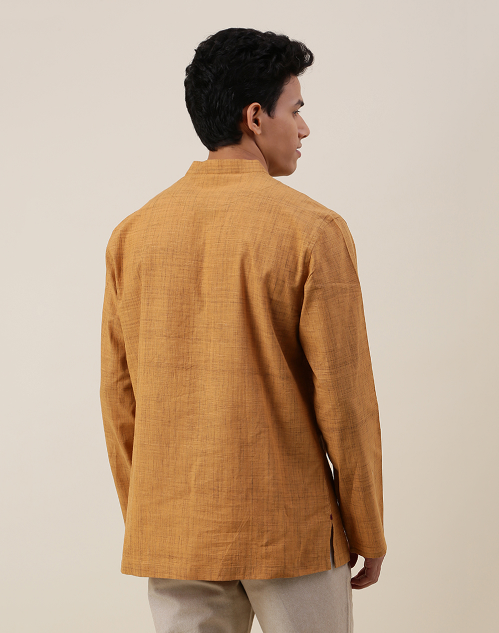 Brown Cotton Mid Placket Shirt