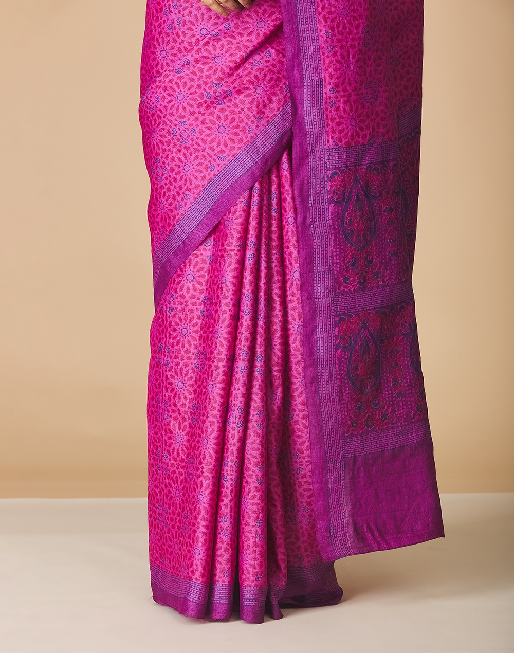 Pink Silk Chota Butta Sari
