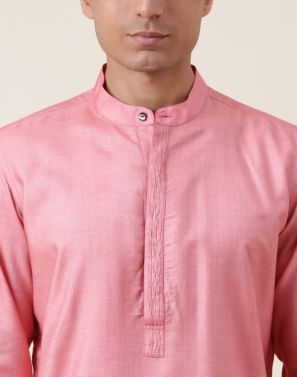Pink Silk Long Kurta Slim Fit Pink Silk Long Kurta Slim Fit