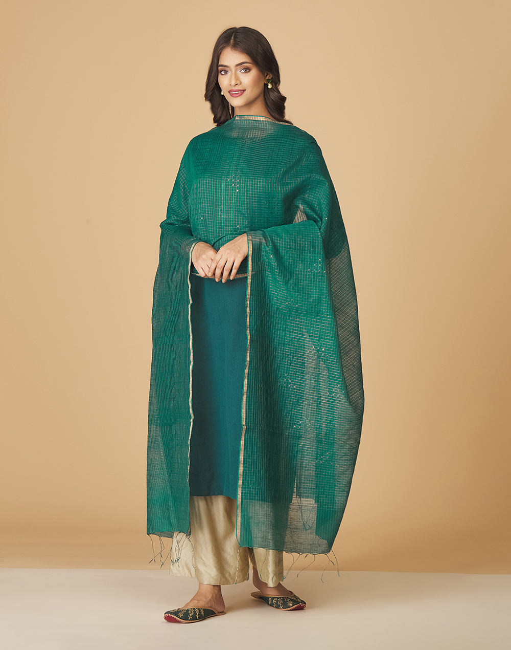 Buy Cotton Silk Woven Dupatta for Women Online at Fabindia | 10743470