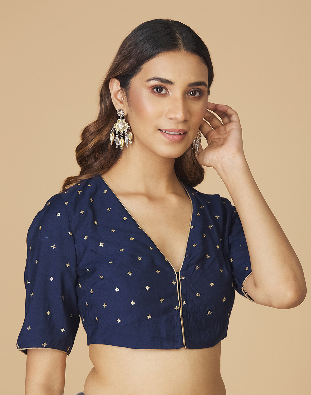 Silk Embroidered Halter Neck Back Less Blouses, Size: 36 & 38 at best price  in Mumbai