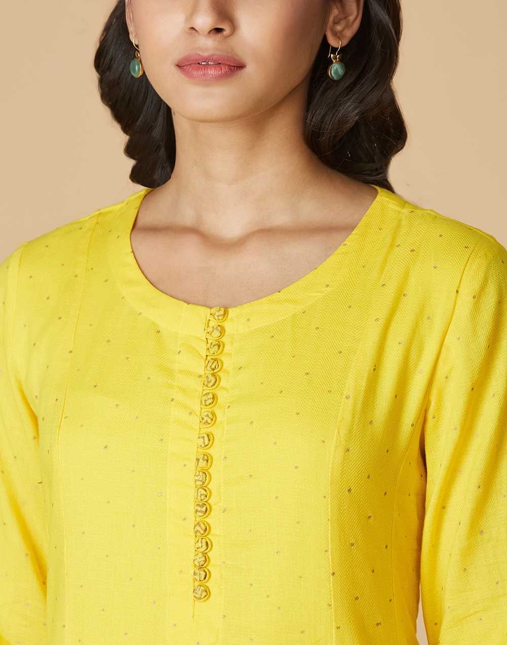 Buy Yellow Cotton Hand Block Print Long Kurta for Women Online at ...