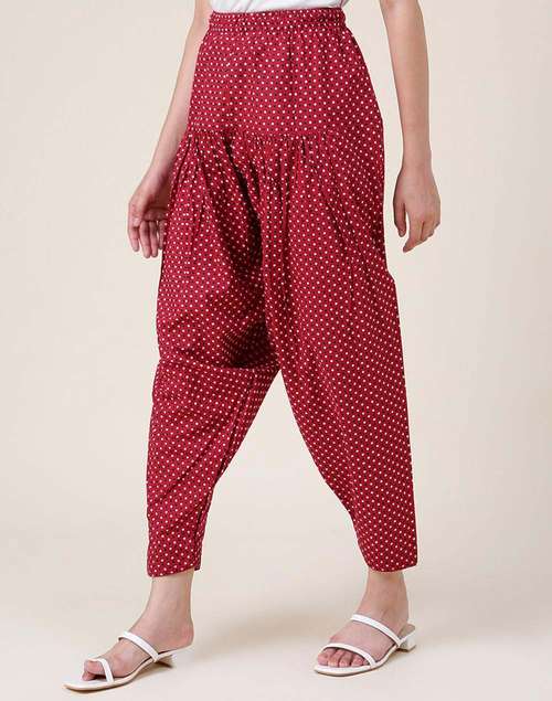Red Cotton Printed Salwar Red Cotton Printed Salwar