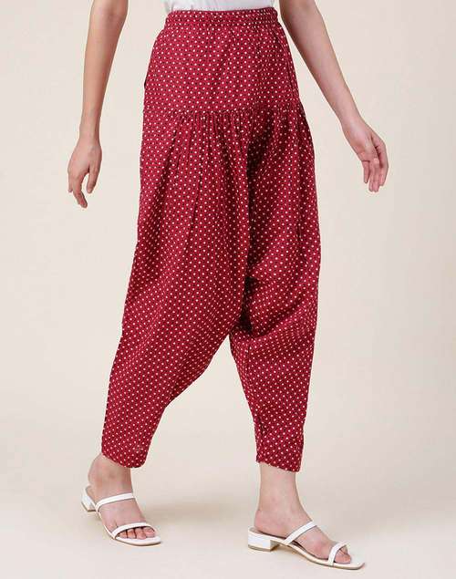Red Cotton Printed Salwar Red Cotton Printed Salwar