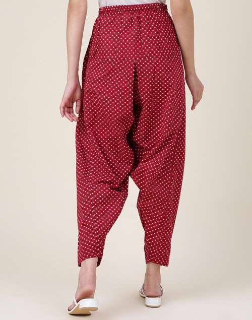 Red Cotton Printed Salwar Red Cotton Printed Salwar