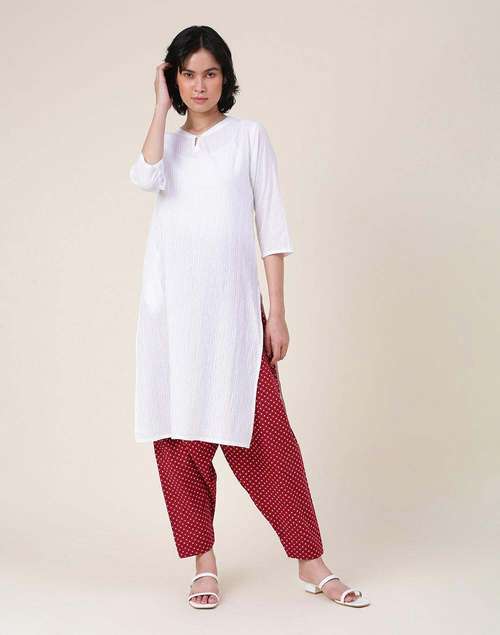 Red Cotton Printed Salwar Red Cotton Printed Salwar