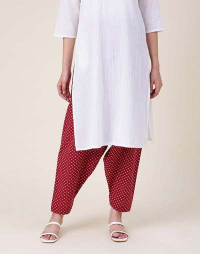 Red Cotton Printed Salwar Red Cotton Printed Salwar