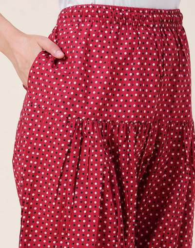 Red Cotton Printed Salwar Red Cotton Printed Salwar