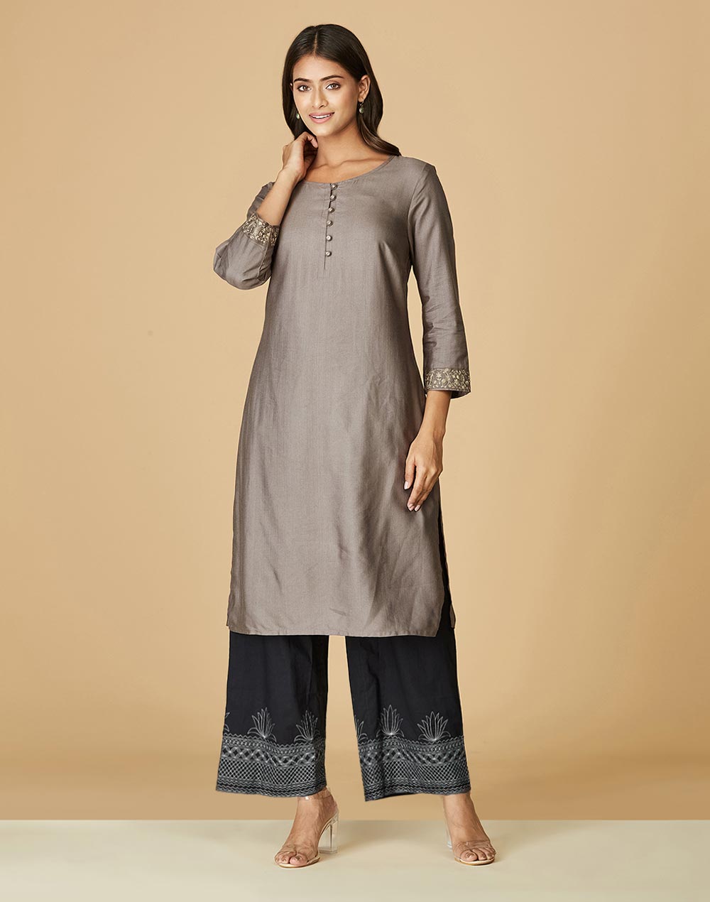 Buy Black Cotton Embroidered Ijar Pant for Women Online at Fabindia