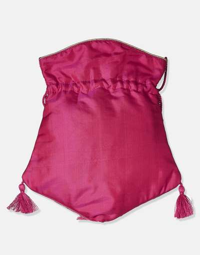 Pink Hand Embroidered Potli Bag Pink Hand Embroidered Potli Bag