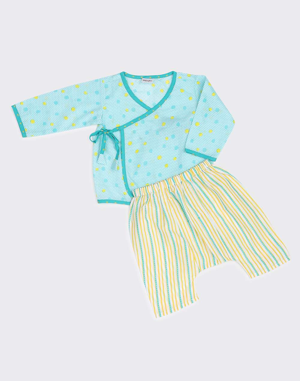 Teal Cotton Printed Newborn Baby Gift Set