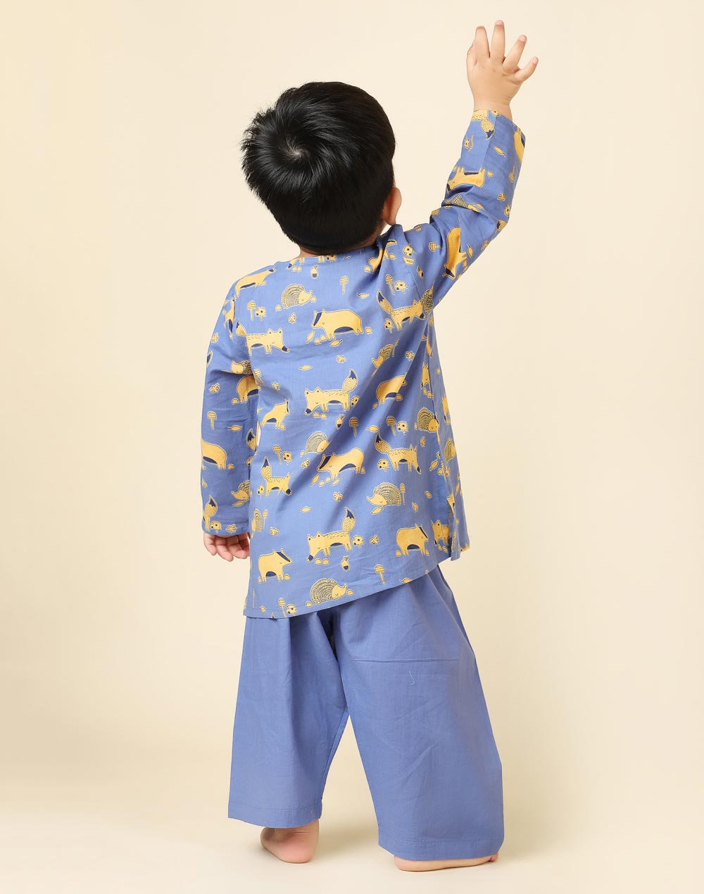 Blue Cotton Printed Pyjama Set