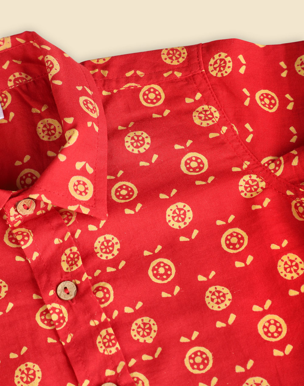Red Cotton Printed Shirt