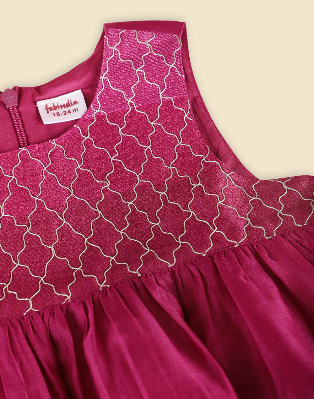 Purple Cotton Silk Embroidered Dress