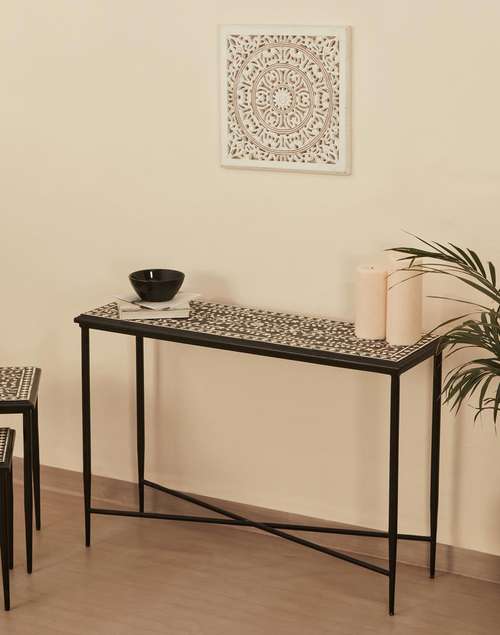 Black Amaya Inlay Console Black Amaya Inlay Console