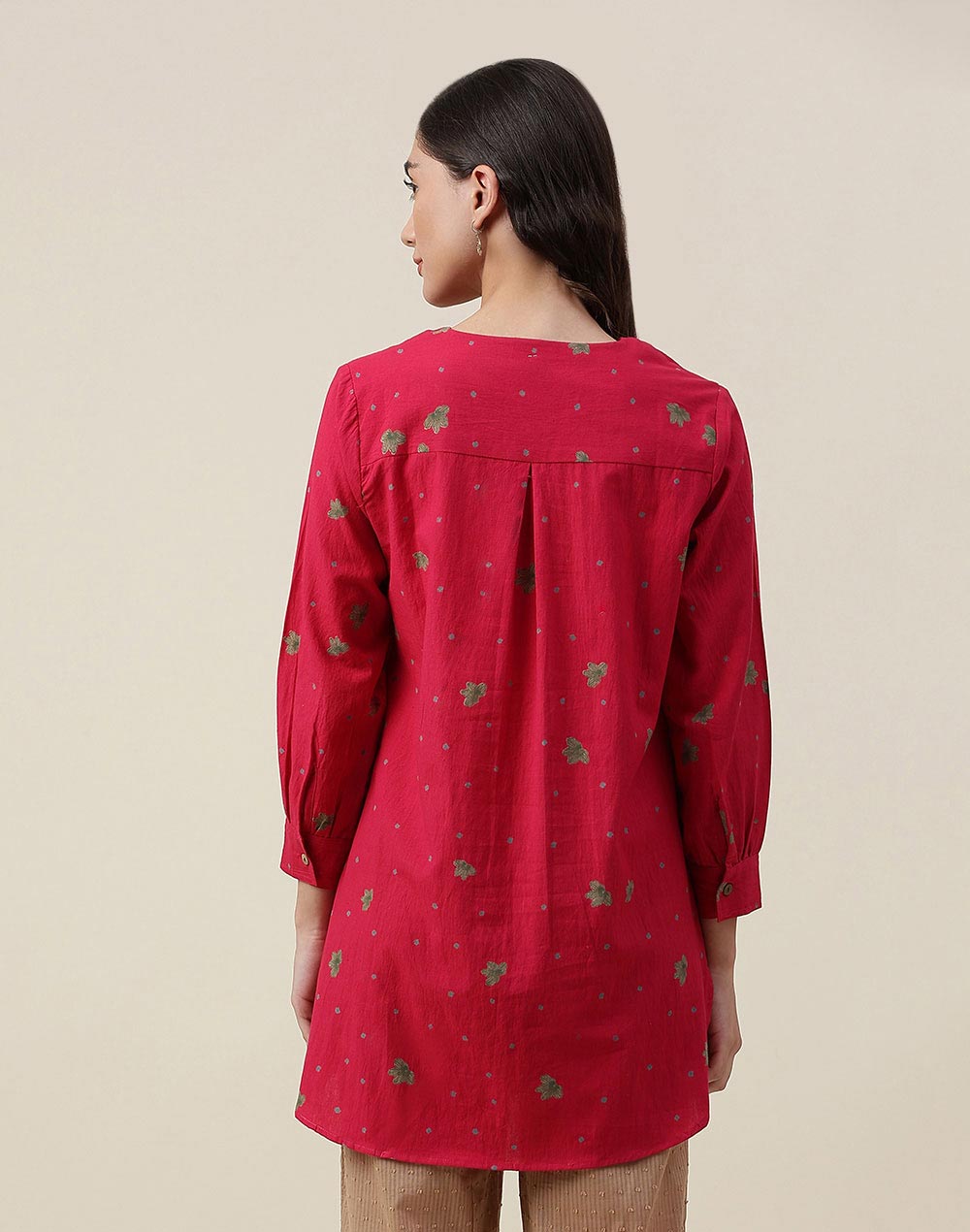 Red Cotton Printed Tunic