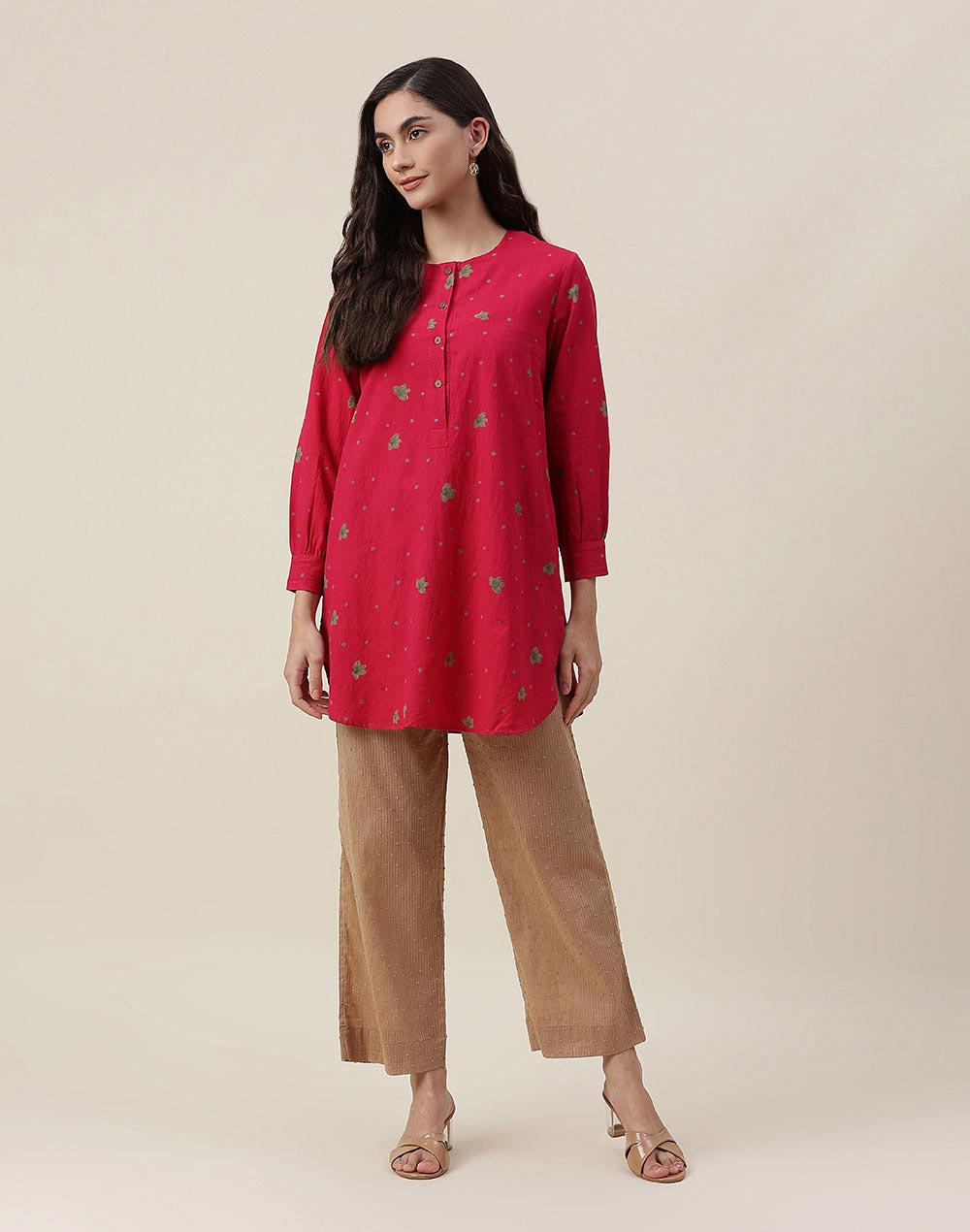 Red Cotton Printed Tunic