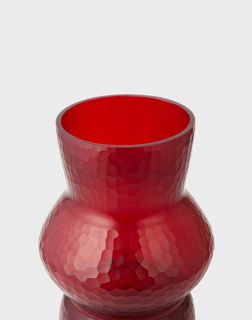 Red Sheesha Chiselled Vase - Small Red Sheesha Chiselled Vase - Small